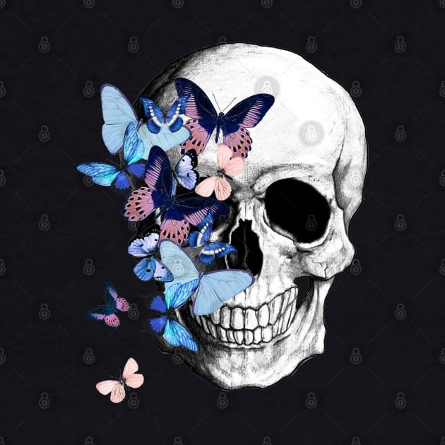 Sage Tribe skull mask face Butterflies by Collagedream